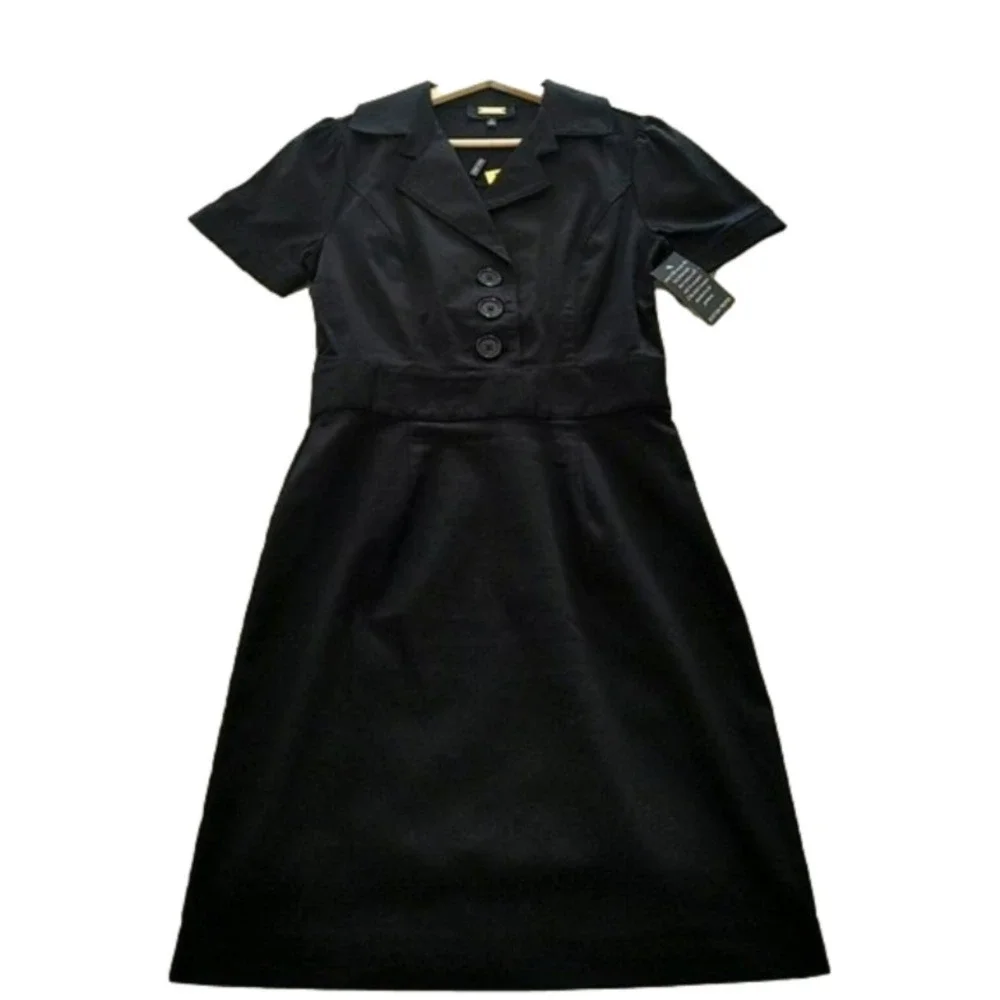 NWT Alexia Admor Women's Kayden Trench Sheath Dress in Black Size 6 - Picture 1 of 7